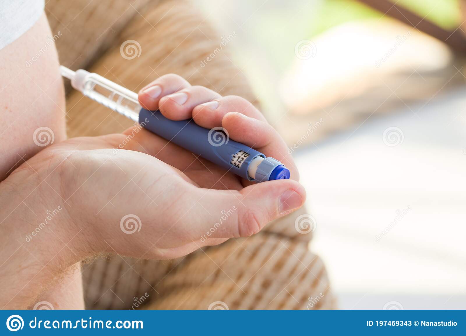 A Diabetic Patient Using Insulin Pen For Making An Insulin ...