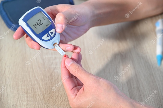 Diabetes Patients Use A Sugar Glucose Meter To Measure ...