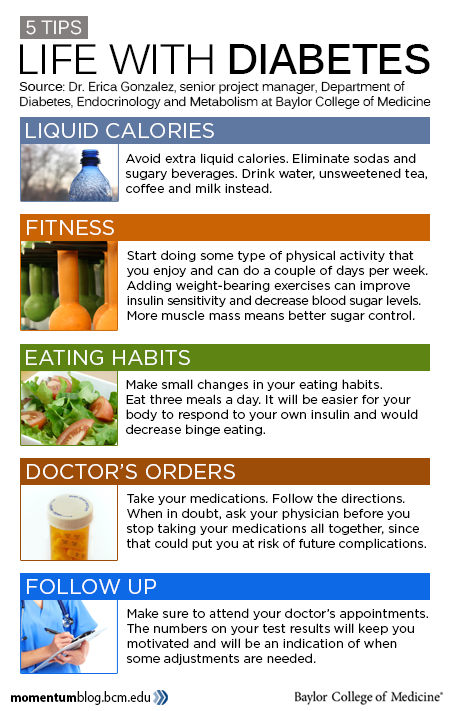 Five tips for living with diabetes