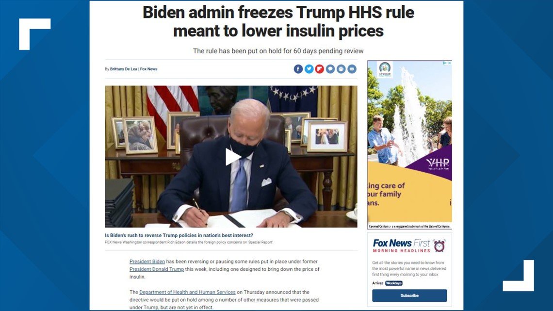 VERIFY: Did Biden raise cost of insulin in his first week?
